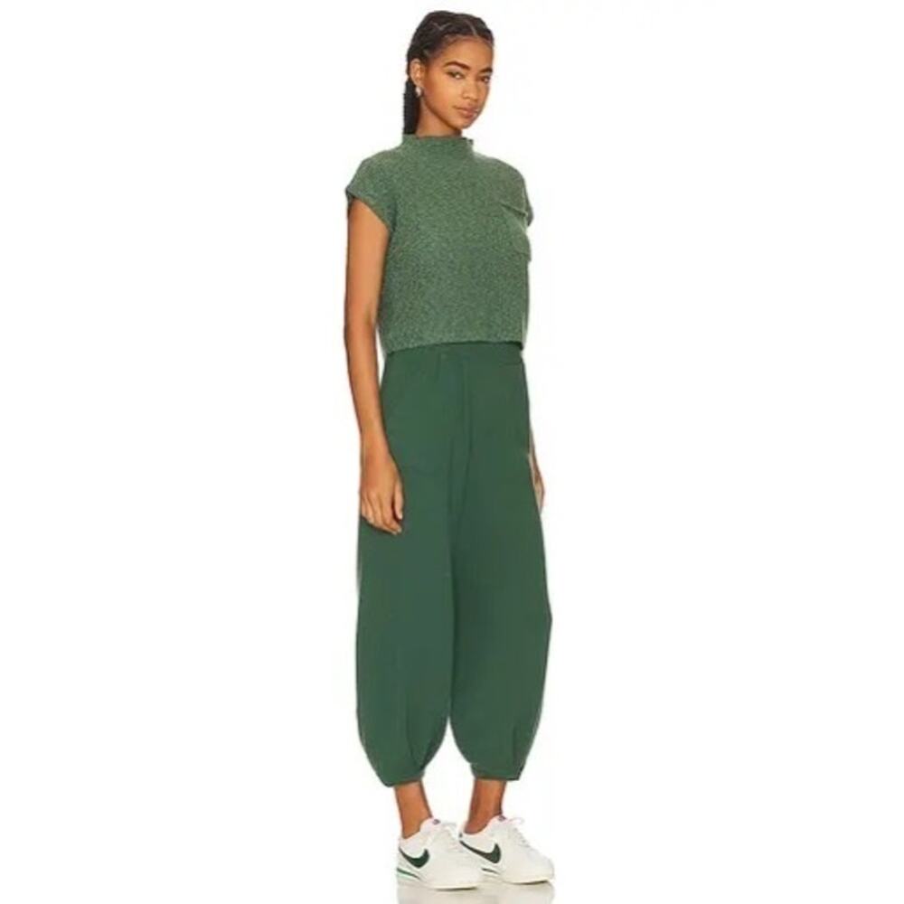 Free People Beach Freya parachute wide-leg green knit pants size XL - Picture 3 of 13